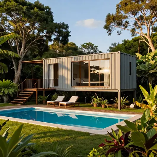 Casa contêiner com piscina